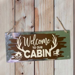 Welcome to our cabin door hanger